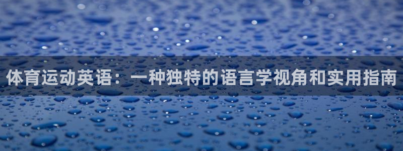 注册JJB竞技宝官方正版app：体育运动英语：一种独特的语言